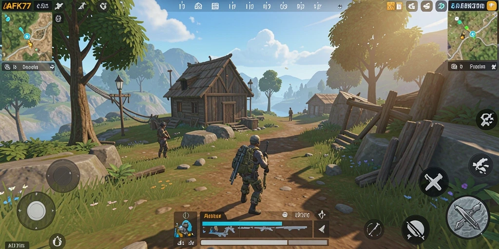 Tampilan gameplay menakjubkan dari AFK77 di dunia terbuka.