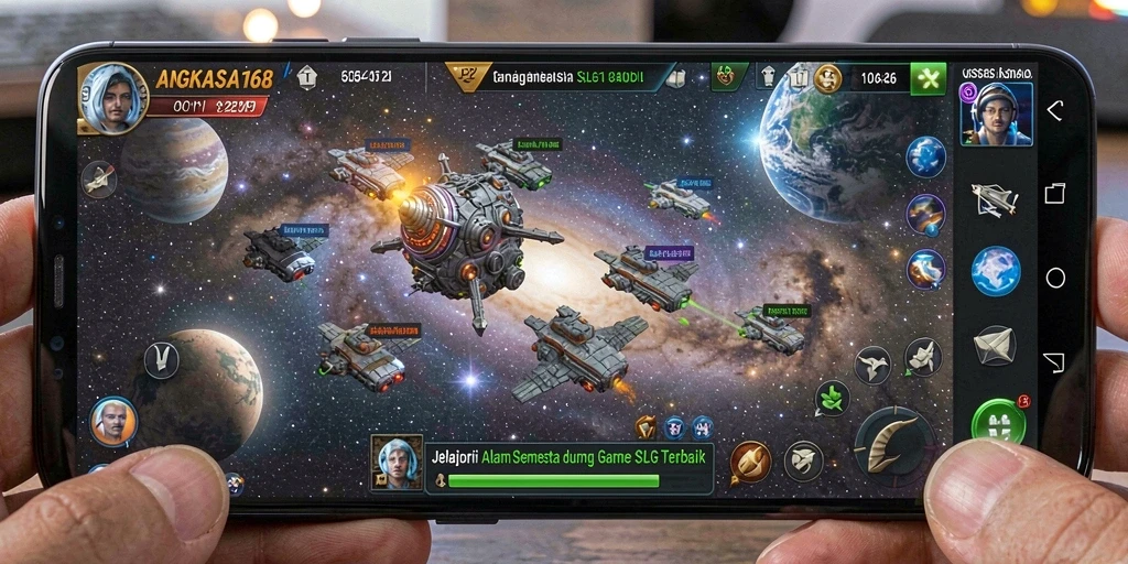 Screenshot menunjukkan pemain membangun galaksi dengan strategi cerdas.