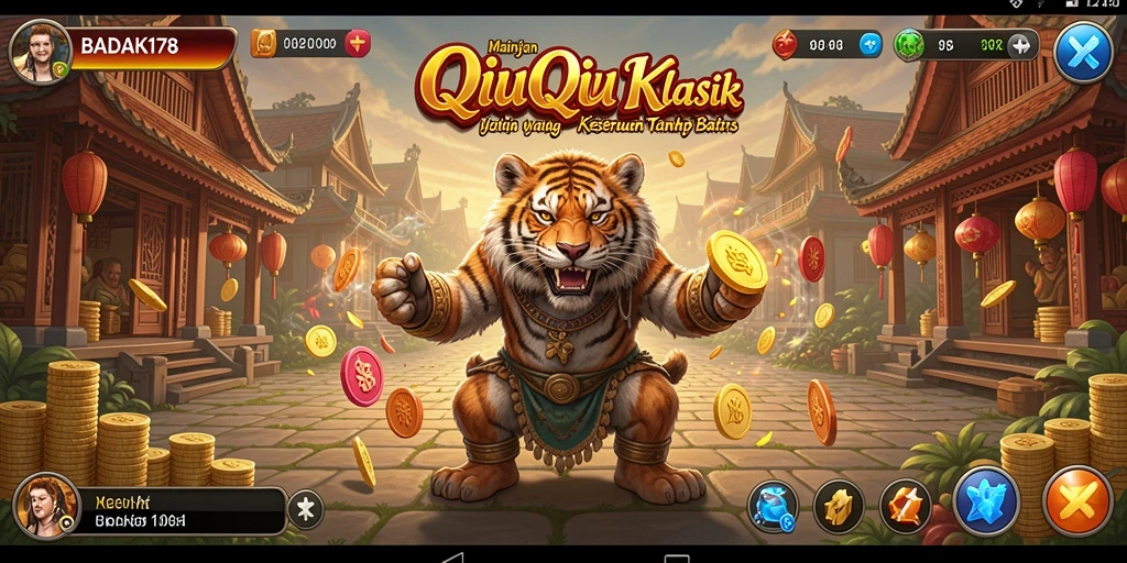 Tampilan gameplay QiuQiu yang seru dari BADAK178.