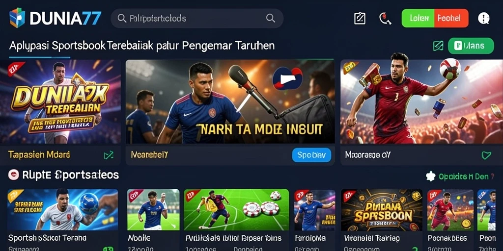 Tampilan menarik dari antarmuka DUNIA77 saat bermain taruhan olahraga.