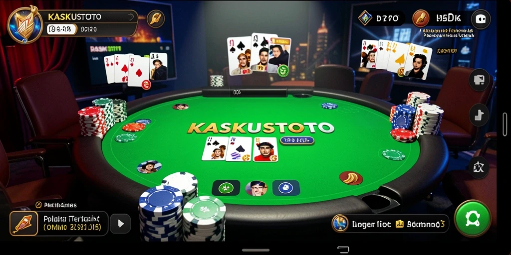 Tampilan gameplay Poker yang mengesankan dan seru.