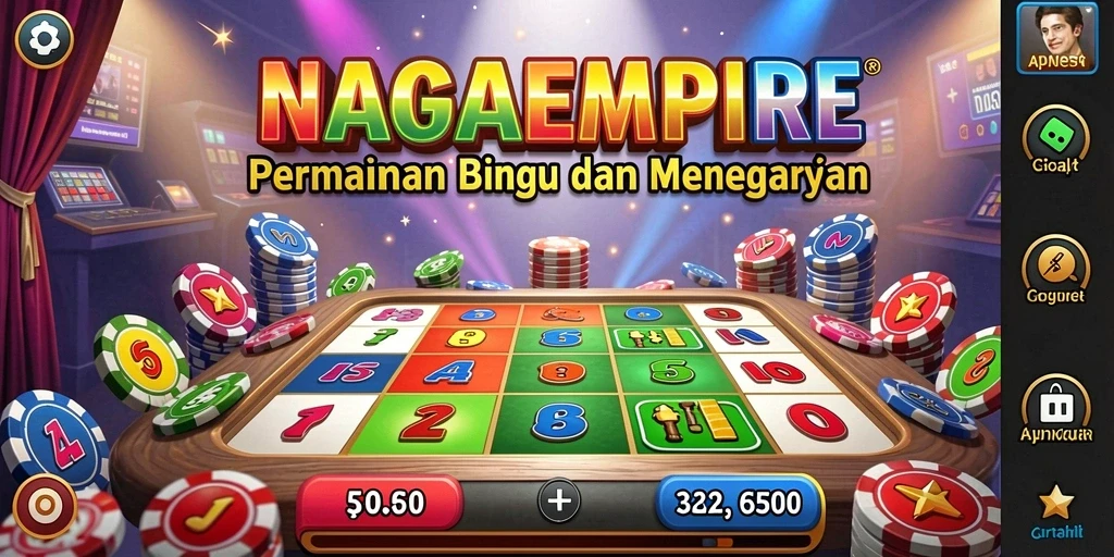 Tangkapan layar gameplay NAGAEMPIRE menampilkan suasana seru permainan Bingo.