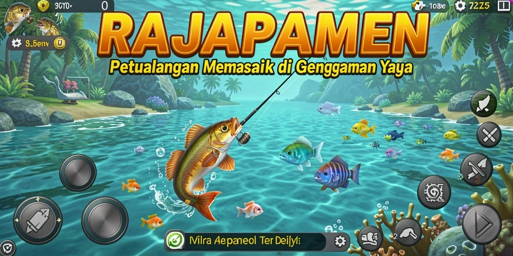 Tampilan menarik dari gameplay memancing di RAJAPAMEN.
