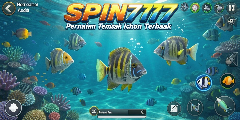 Gameplay SPIN777 menampilkan aksi menarik menangkap ikan.