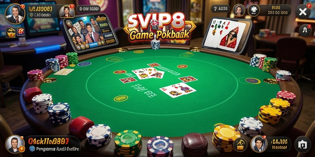 Tampilan gameplay Poker yang mendebarkan dan menyenangkan.