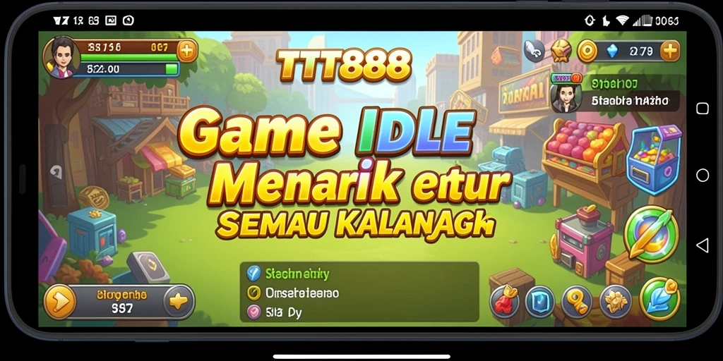 Screenshot utama TTT888 menampilkan aksi gameplay Idle dengan antarmuka yang menarik.