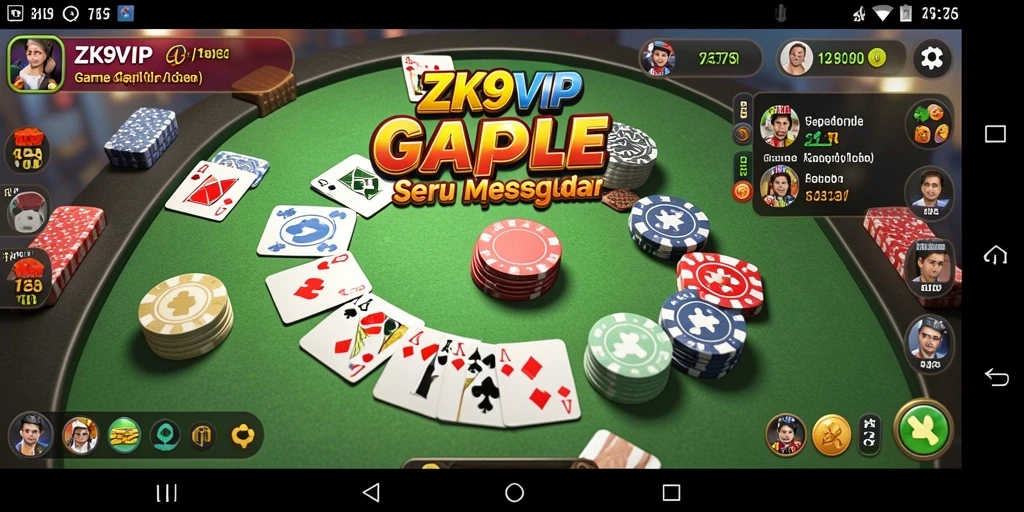 Tampilan gameplay ZK9VIP yang seru dalam permainan Gaple.